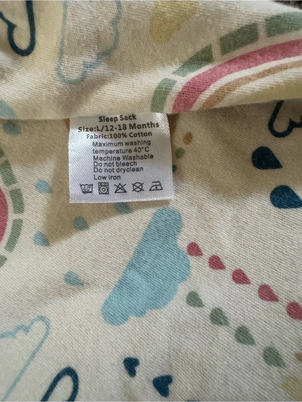 Rainbow & Cloud Baby Sleep Sack - Pastel Multi